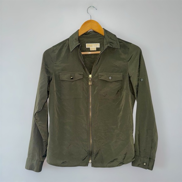 Michael Kors Tops - Michael Kors Dark Green Women's Shirt Jacket Small